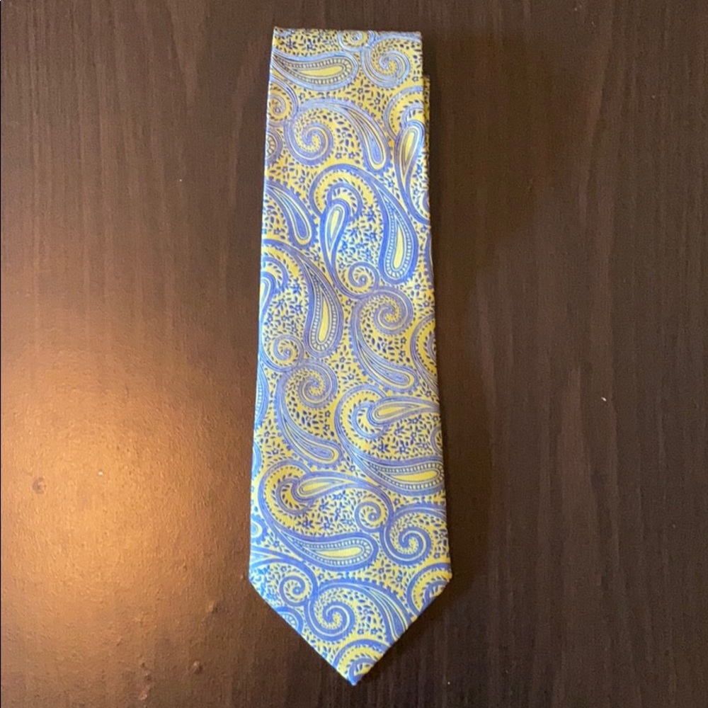 Kailong Blue and Yellow Paisley Tie